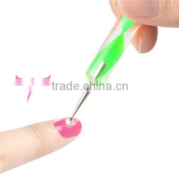 2 Ways wholesales crystal 2 ways 5 pcs wave printing 5colors pen nail dotting tool