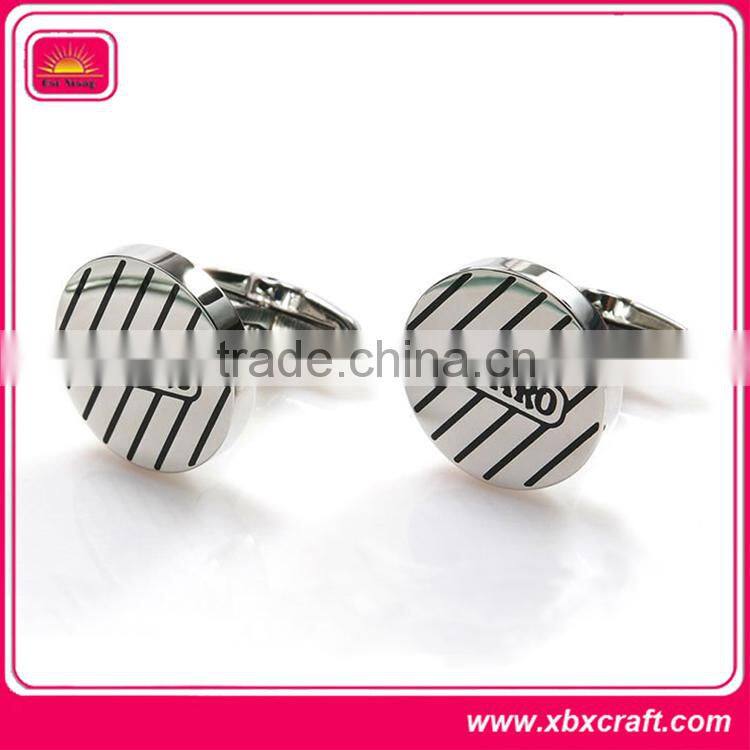 Polished and ornament silver plated cufflinks