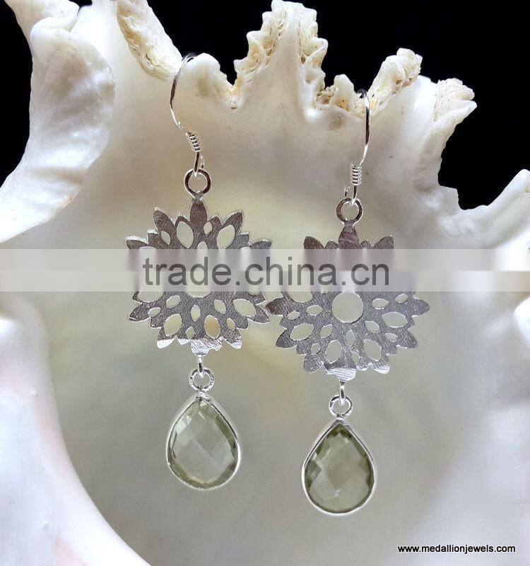 Blue Topaz Hydro Quartz Teardrop Facet 925 Sterling Silver Earrings, Fashionable Bezel Earrings, Designer Silver Earrings