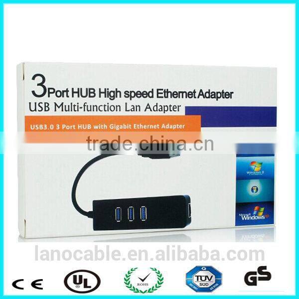 Wholesale 20cm black superspeed usb3.0 ethernet converter