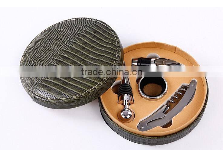 Promotional New Design Custom Leather Box wine box wine opener gift sets