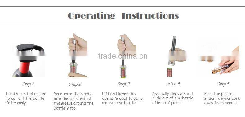 High end luxury red air pump wine corkscrew