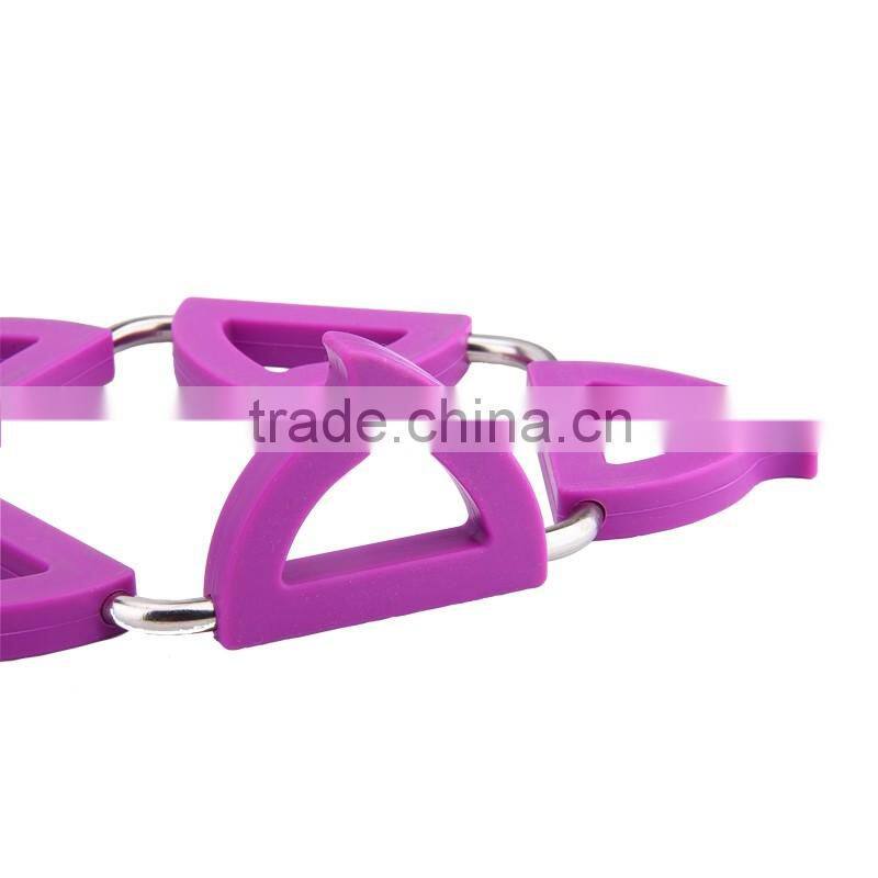 Insulation and heat resistant pentagon transformable silicone stainless steel pot holders