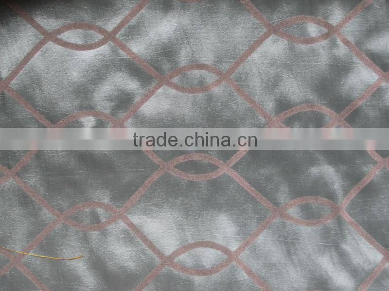 Pongee flocked fabric/ curtain flocked fabric/ garment fabric/ decorative fabric/ sofa flocked fabric