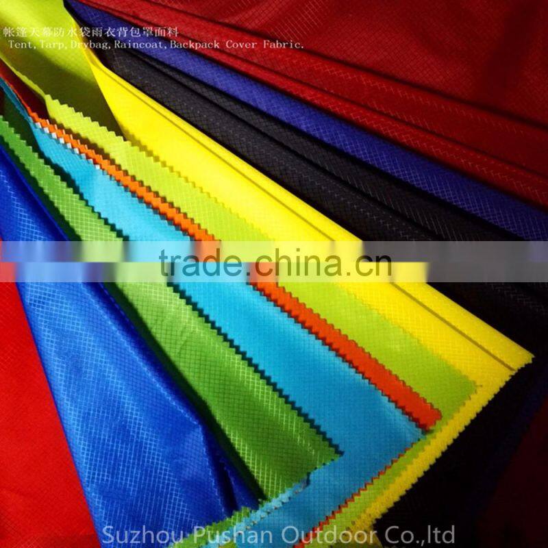 Supply 20D*30D Nylon Diamond Ripstop PU/Silicone 5,000mm for Dry Bag,Tent,Tarp,Raincoat, Backpack cover