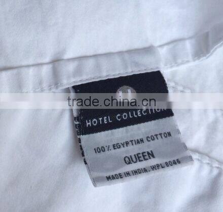 NANTONG MANUFACTURE HOTEL SATIN STITCH 100COTTON WHITE DUVET COVER