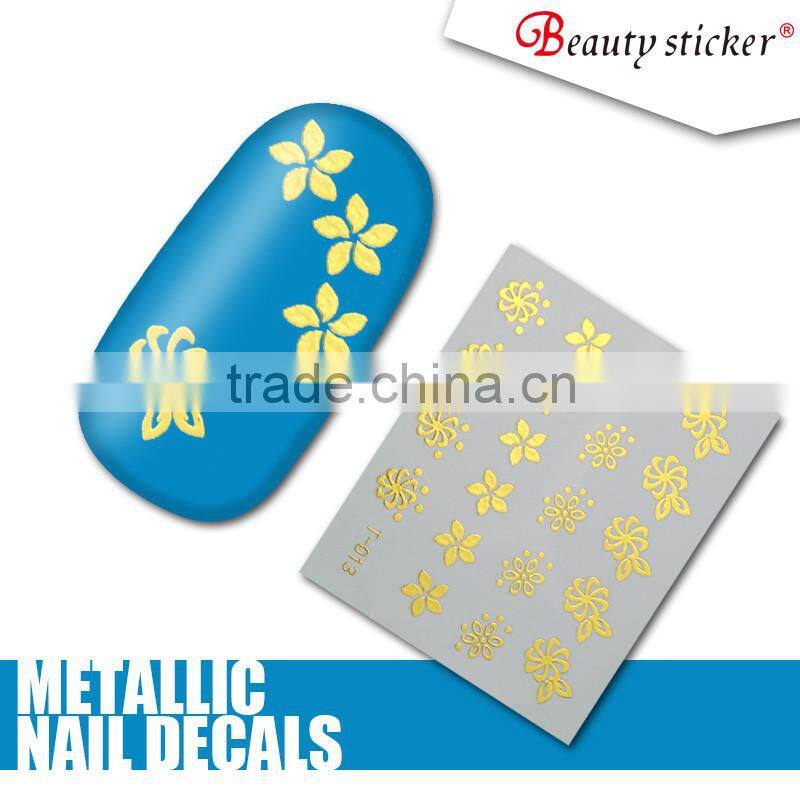 hot products to sell Water decals nail sticker metallic gold model nail art sticker