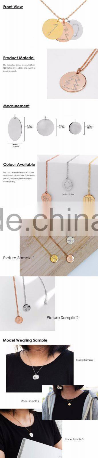 Silver/Brass in 14k White Gold or Rose Gold Collection in Italics Alphabet 'K' Customize Design Pendants