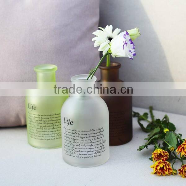 wholesale cheap small round colored frosting glass plant terrarium