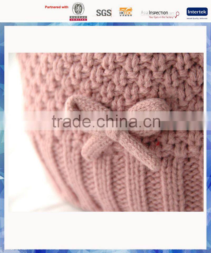pink popcorn knit girls fashion knitting beanie hat