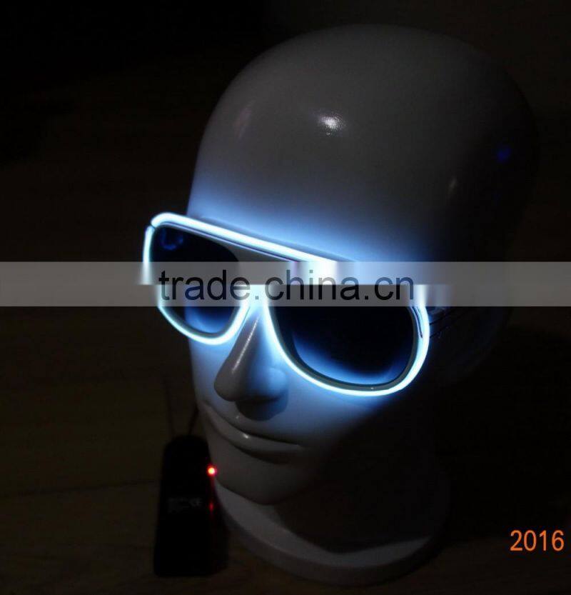 Green EL sunglasses/EL glow sunglasses/EL lighting glasses/Electroluminescent sunglasses