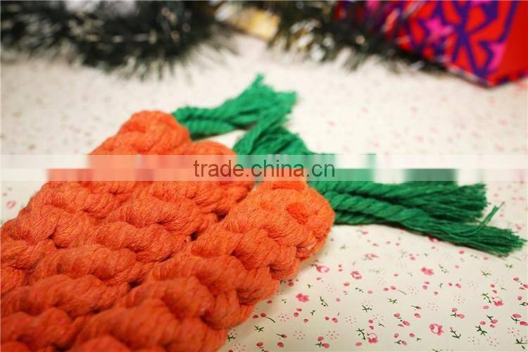 Carrot shape rope pet toys for dog