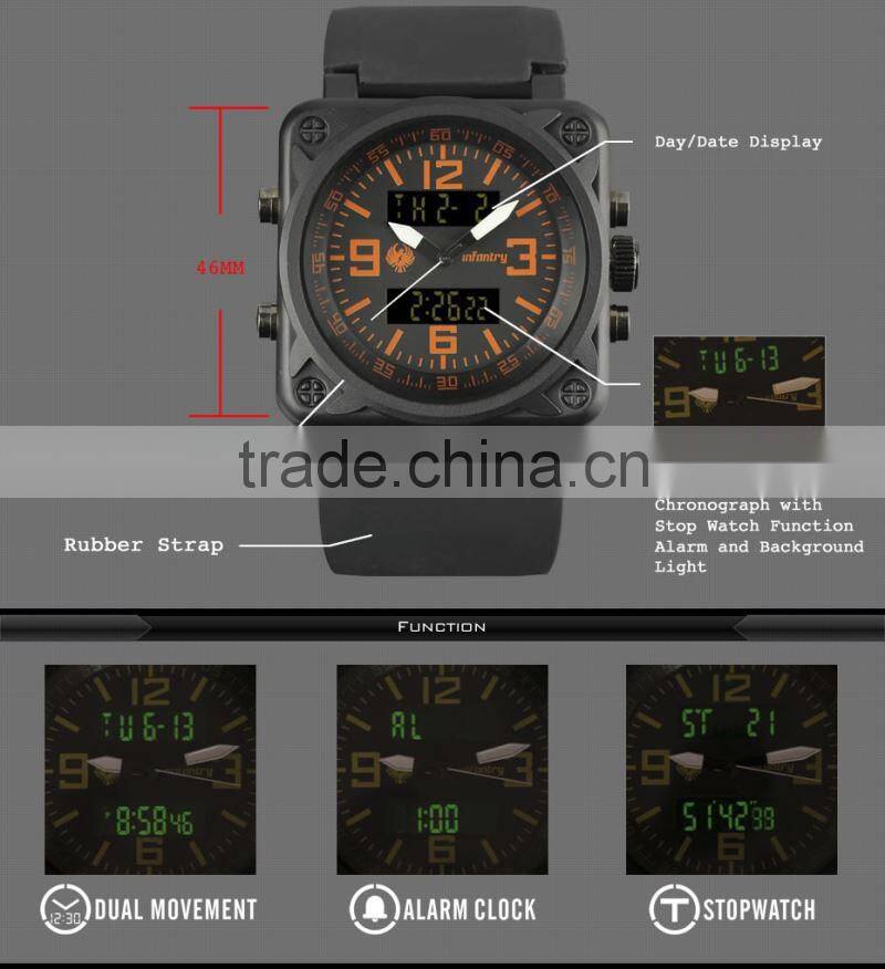 INFANTRY Fashion Sport Chronograph Quartz Auto Date Watch
