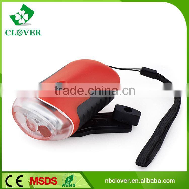 Hand crank dynamo torch 3 led plastic soalr flashlight
