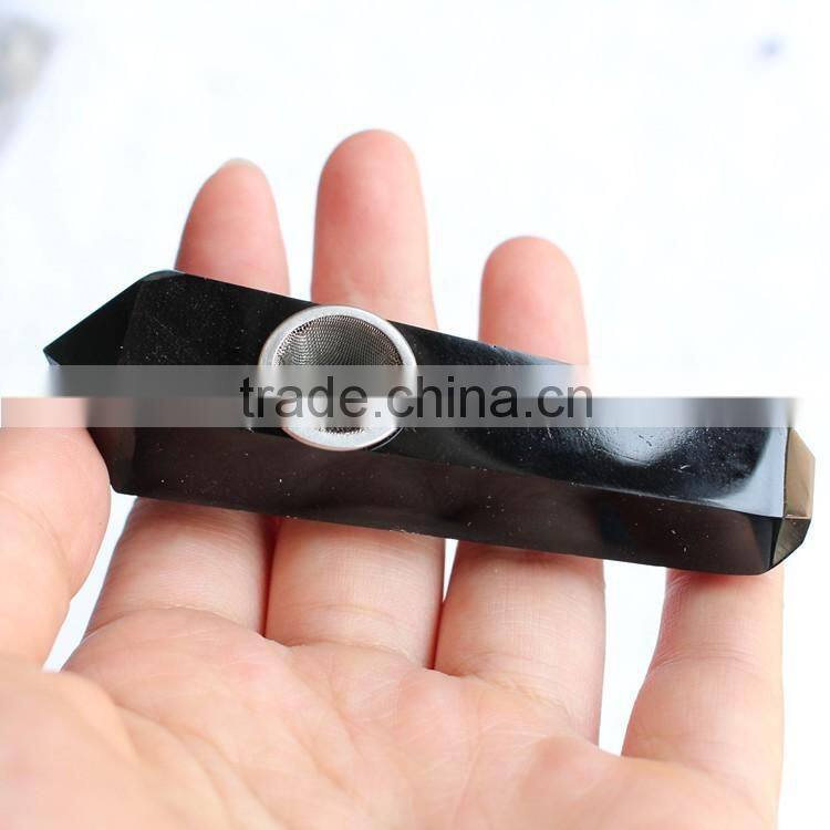 natural black obsidian cheap smoking pipes for sale