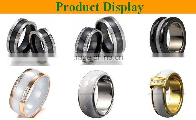 factory gold tone white ceramic matching wedding ring sets