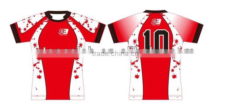 Bulk cheap short sleeve Single Jersey Rugby Jerseys With Custom Label