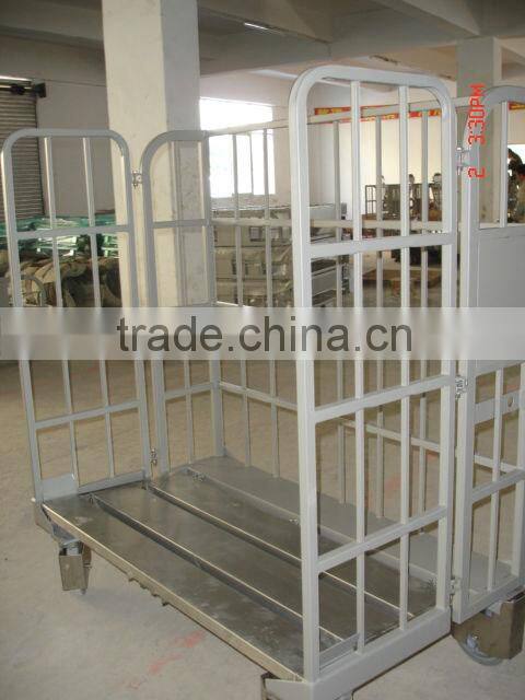 Steel Wire Foldable Rolling Trolley Tool Cart for Warehouse Logistic Workshop