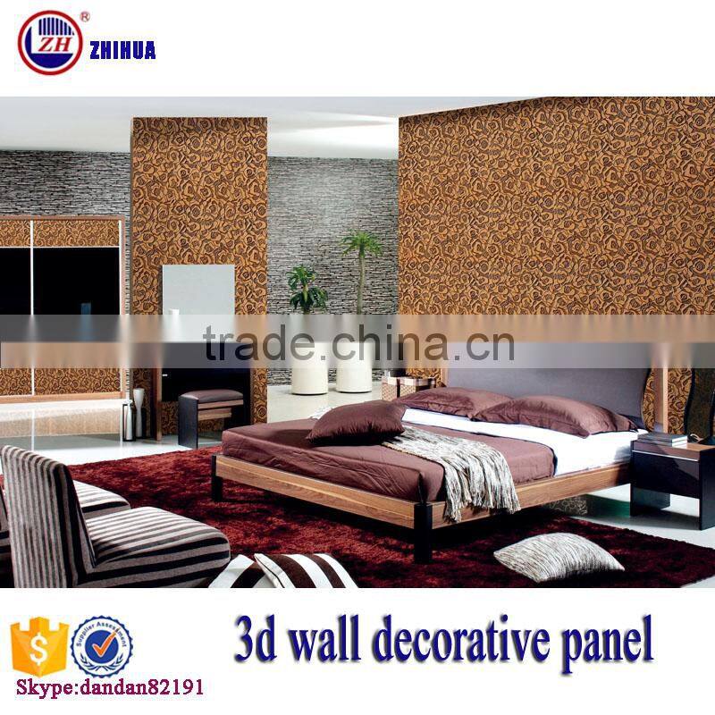 Eco-friendly 3d effect wood decorative wall panel pvc wall panels