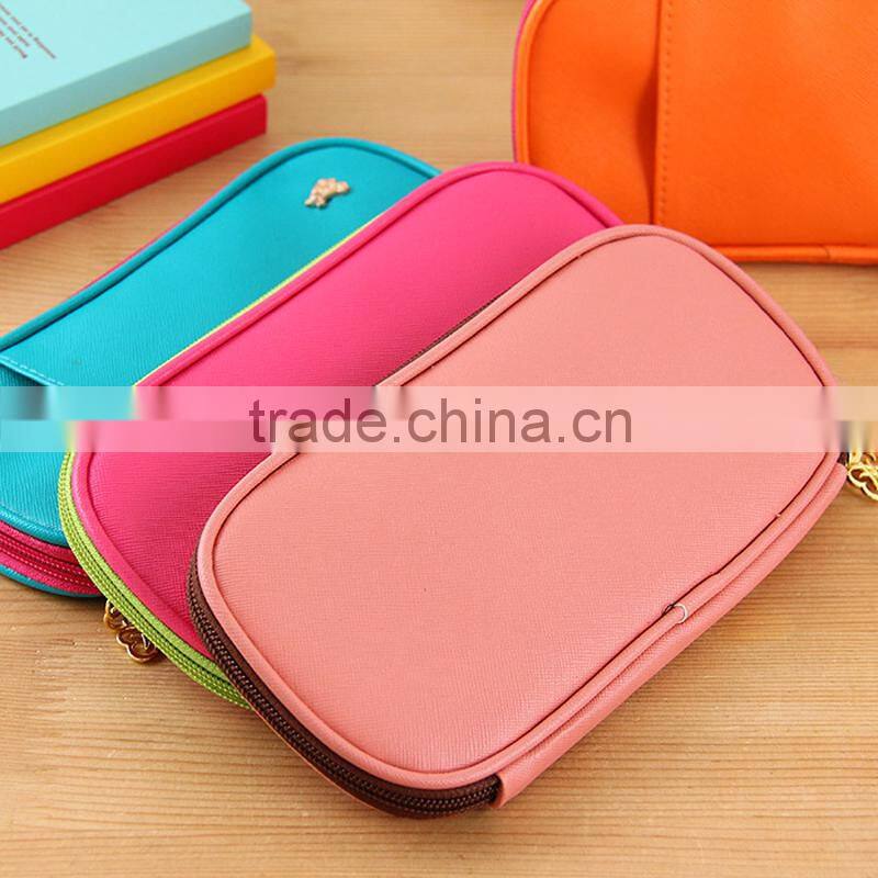 Candy Color Pencil CasePortable Multifunction Solid Color Pencil Box Pouch Fashion Pencil Bag Free Shipping