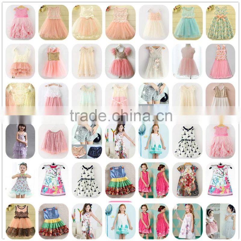 cotton print classic girls casual dresses