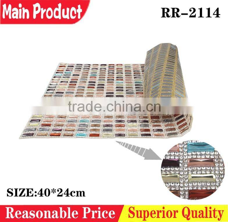 Colourful rhinestone sticker sheets,trimming crystal diamond mesh