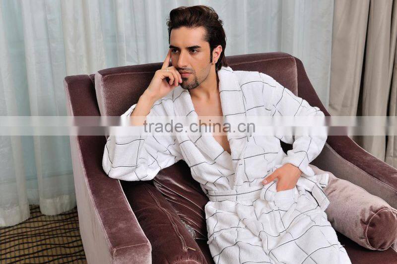 High Quality 100%Cotton Bathrobe ,Velour Cotton Pajamas