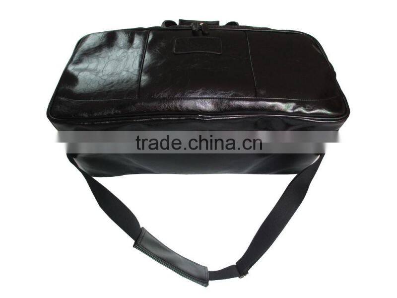 2016 New fashion design Popular crinkle black PU travel Bag for Lady/Men