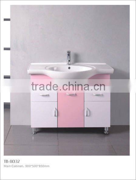 Hot Sale ceramic washing basin PVC bathroom cabinets(TB-8023))
