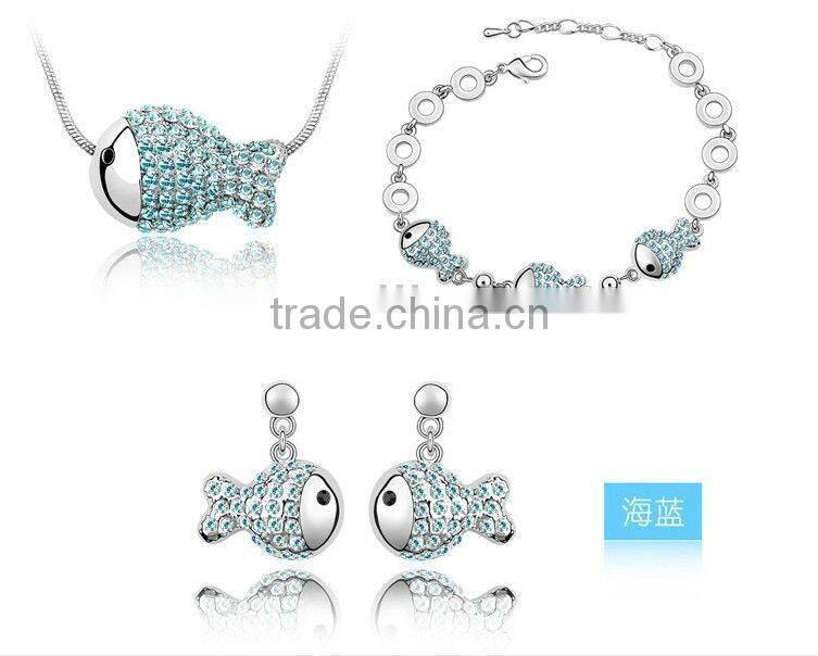 OUXI 2015 fashionable fish party set with Austrian crystal S-3009