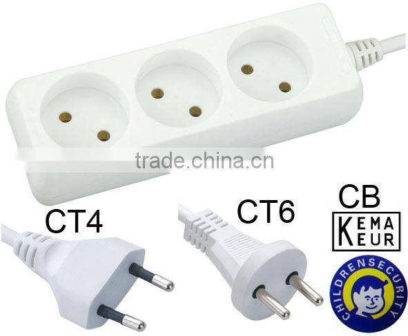 Holland Extension Socket 3 way outlets with KEMA CE approved