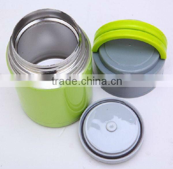 Double wall stainless steel vacuum lunch box with carry handle
