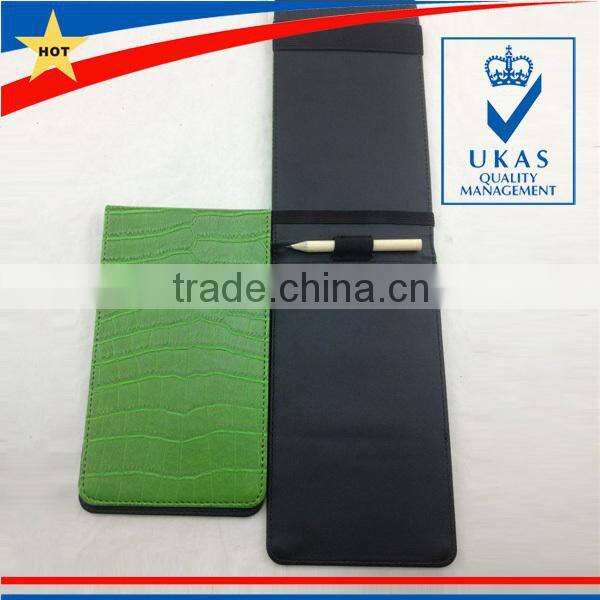 Customized Folding Leather Golf Score Card Holder With Pencil