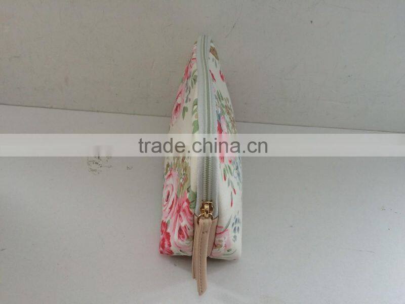Pringted Canvas travel bag with cosmetic bag