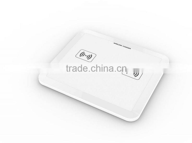 Usb qi technology wireless charger fast charging pad for 2 cell phone together