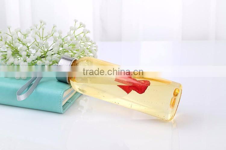 Borosilicate glass water bottle with Stainless Steel Caps