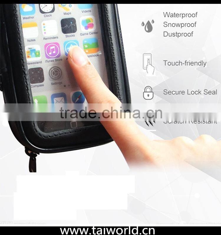 Waterproof Zipper Case Bag Motor Bike Bar Mount for Smartphone and small GPS
