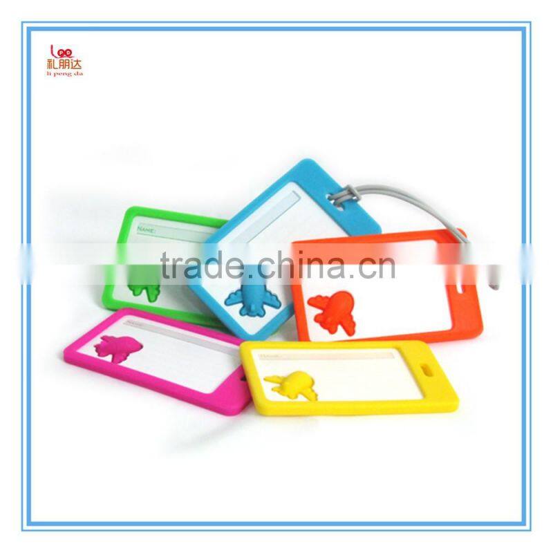 Custom made travel 3D soft pvc luggage tag, OEM custom travel wholesale silicone luggage tag
