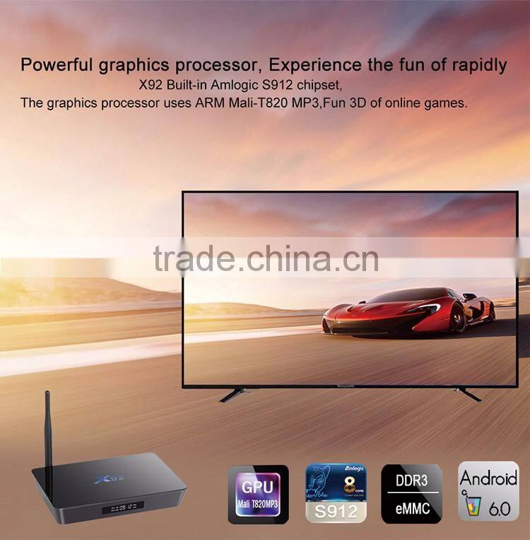X92 octa-core T820MP3 GPU 5ghz wifi bt4.0 hdmi2.0 tv box