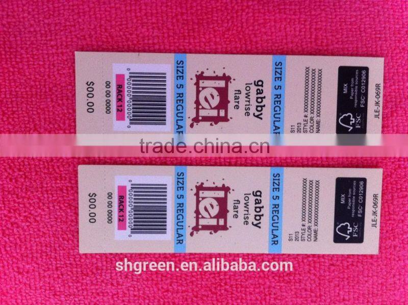 printing gold color logo garment hangtag