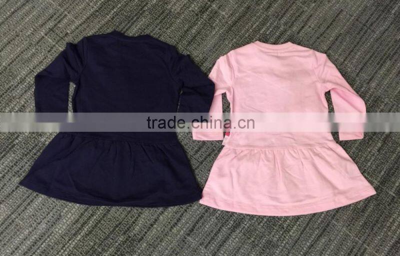 Wholesale new casual design children winter dress,lovely print kids dress