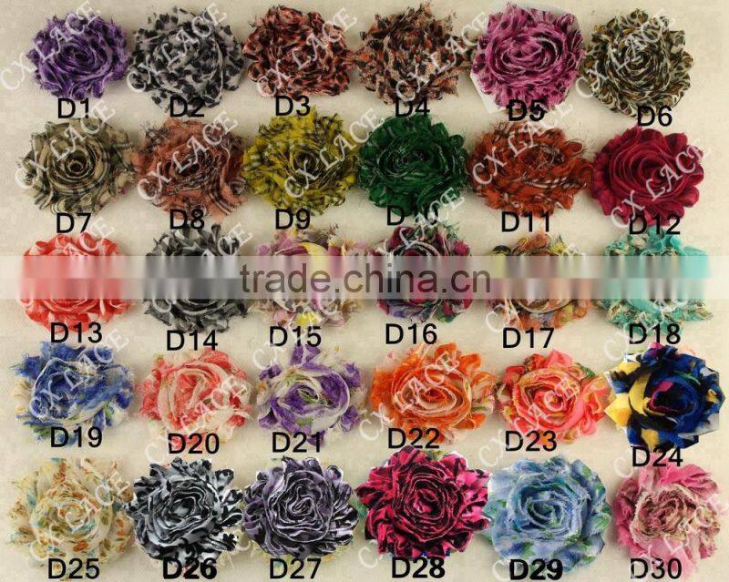 High Quality Shabby Chiffon Flowers for Kids Hair Accessories