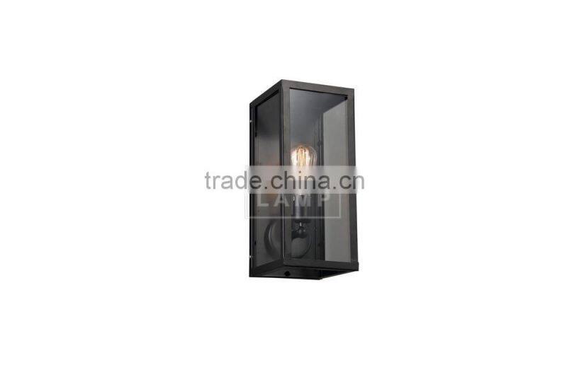 Industrial Metallic and Glass Lamp Shade Wall Sconce Box Wall Lamp