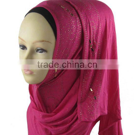 2016 new design hot stamping gittering muslim hijab scarf
