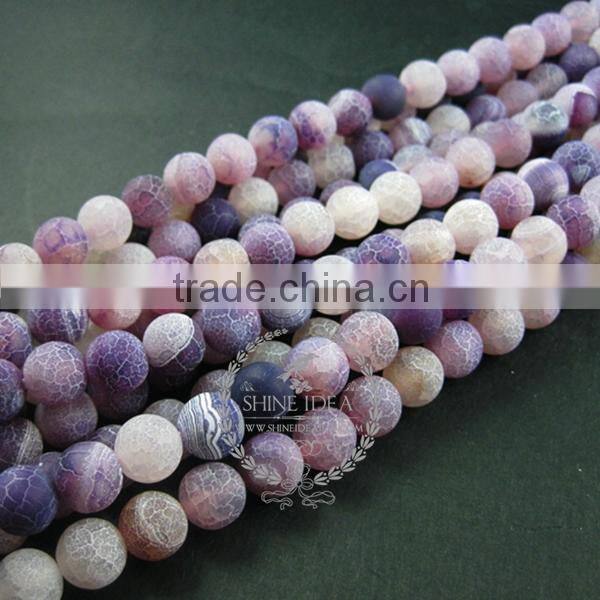 1 string 15inch string,about 38pcs,10mm round shape purple dyed weathered agate loose beads findings supplies 3110168