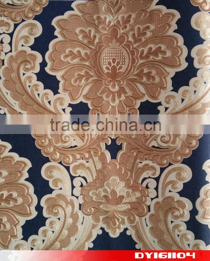 euro italian luxury gold pvc wallpaper cheap low price commercial