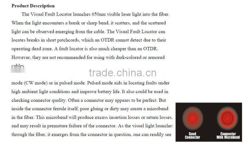 China Supplier Visual Fault Locator with low price