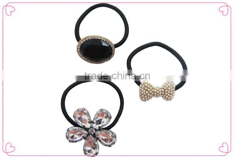 top quality animal elastic hair band with metal charm factory in China