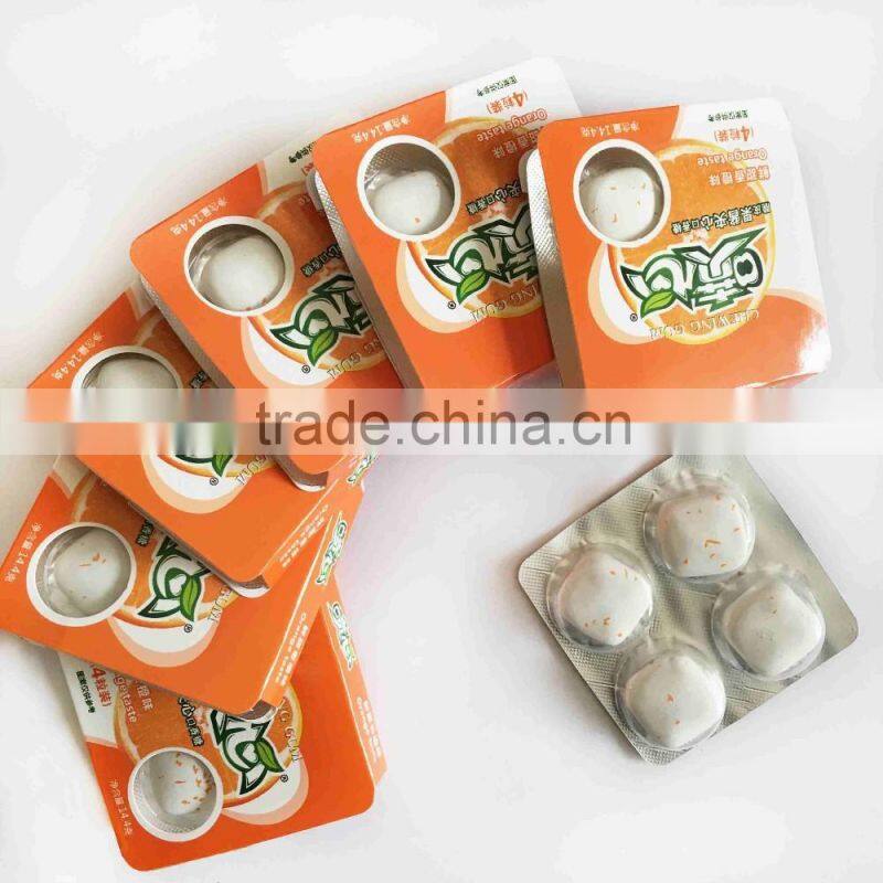 Square Shape Coated Center Filled Bubble Gum