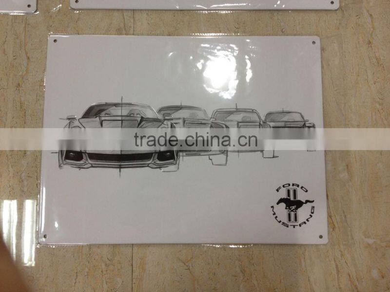 dome embossed 3d decorative tin plaque